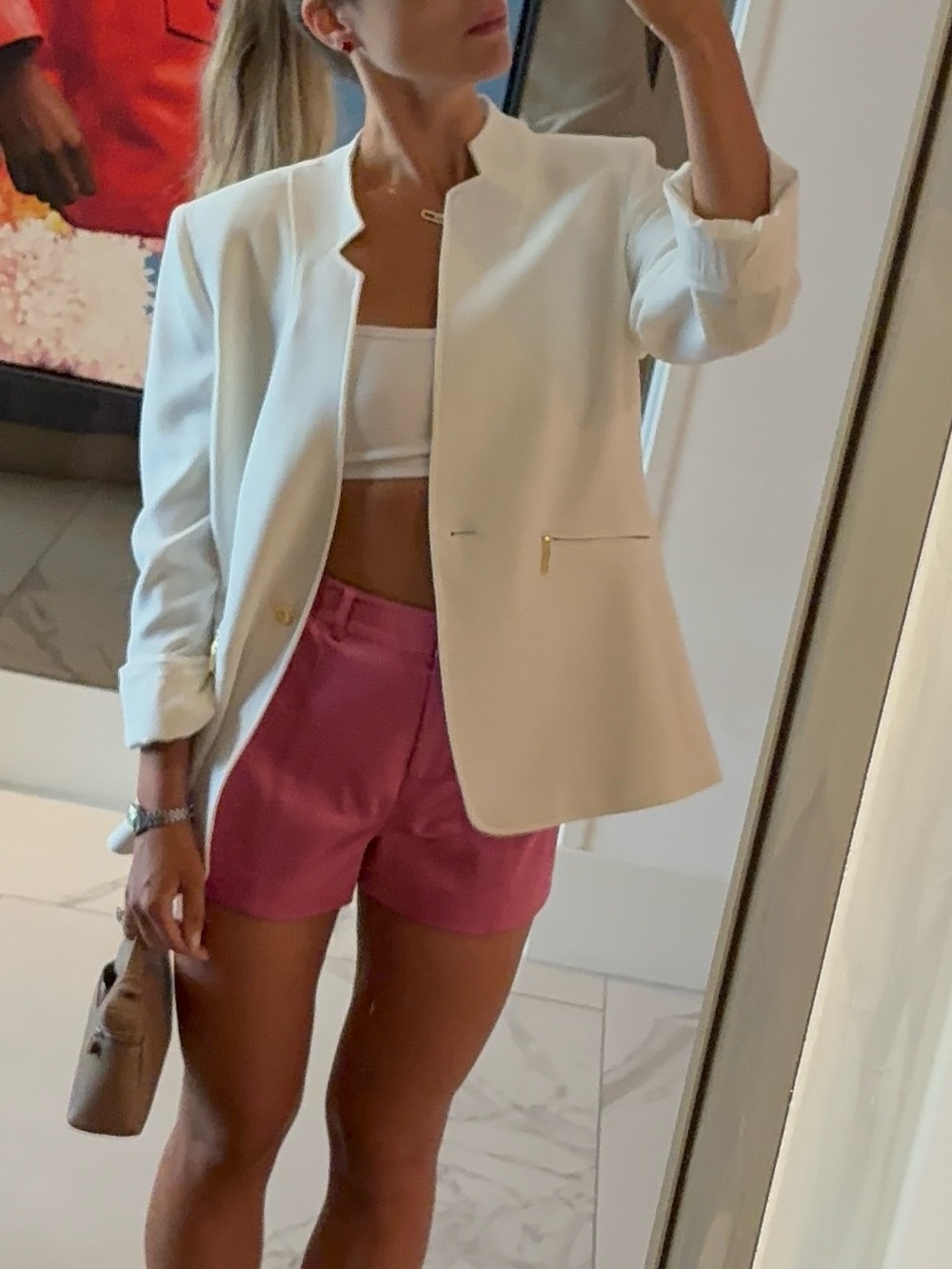 Tahari Women's Elegant White Blazer